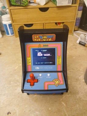 Arcade Ms. Pac-Man Mini Arcade Machine - Black/Blue
